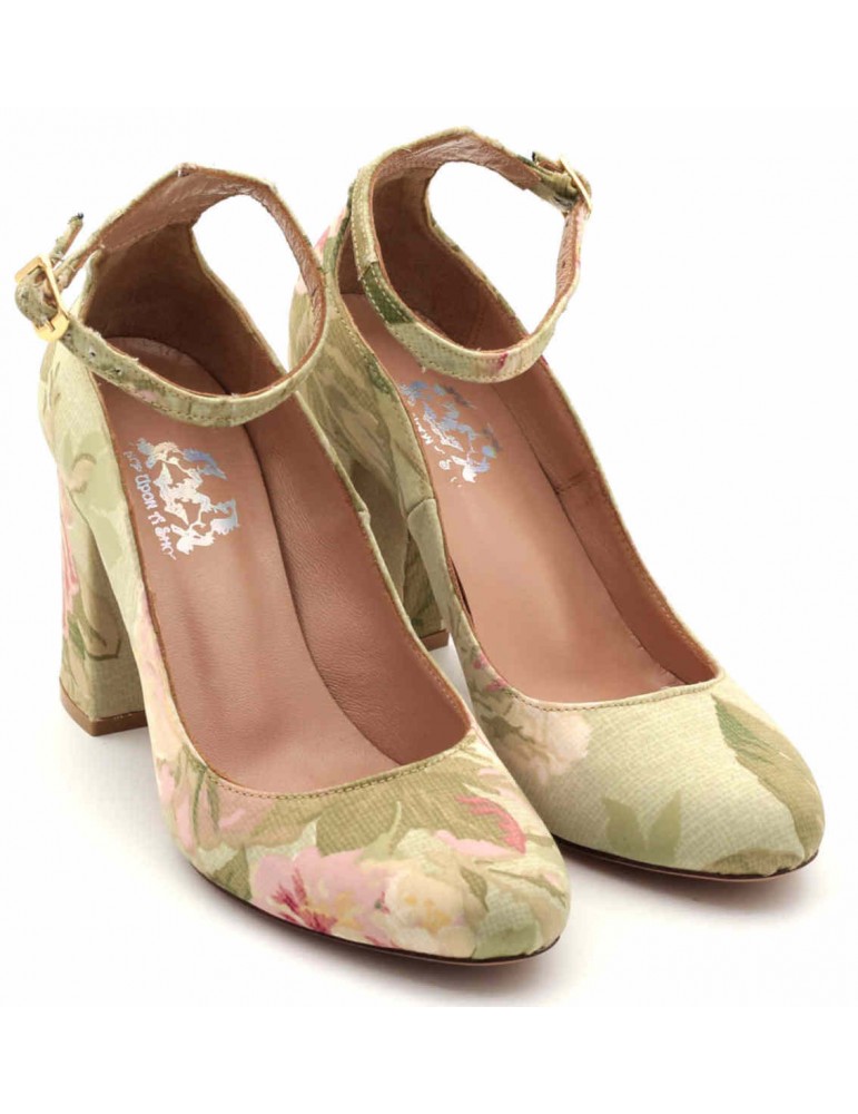 green floral heels